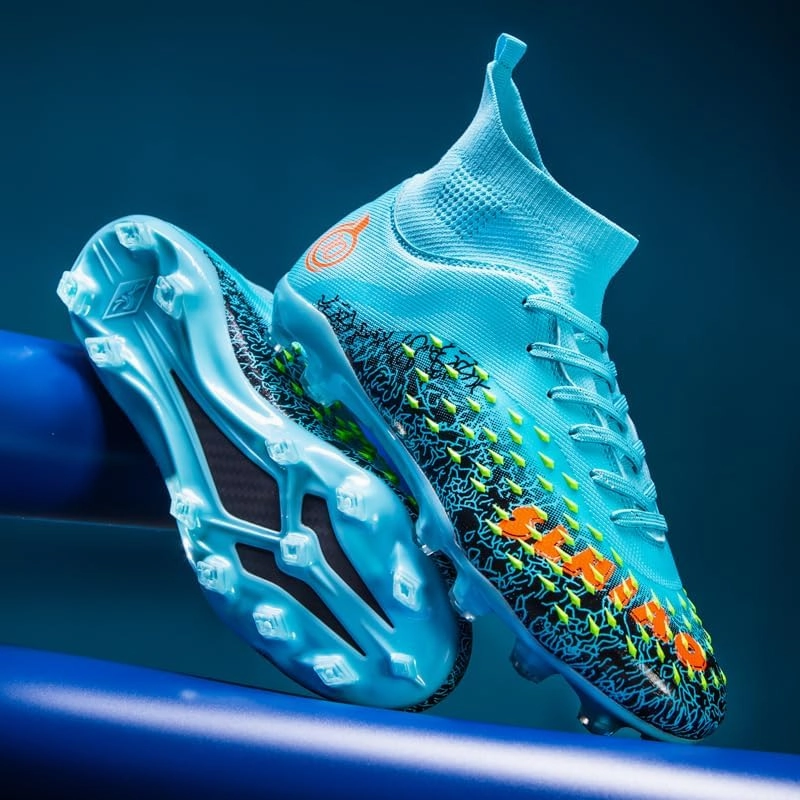 Men's & Women's High-Top Soccer Cleats, Yellow, All Seasons, Solid, Modern, Adult & Big Kid, Unisex, Athletic Shoes, Soccer Shoes