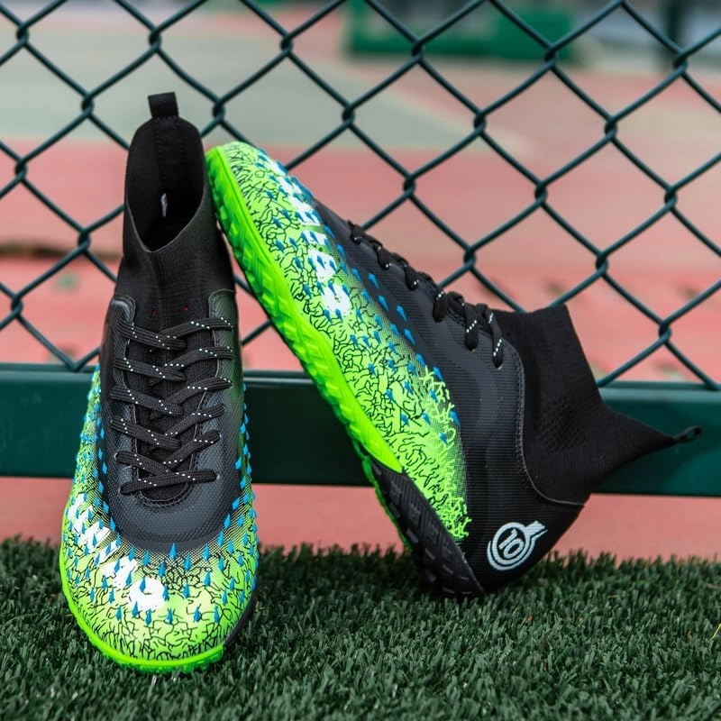 Men's & Women's High-Top Soccer Cleats, Yellow, All Seasons, Solid, Modern, Adult & Big Kid, Unisex, Athletic Shoes, Soccer Shoes