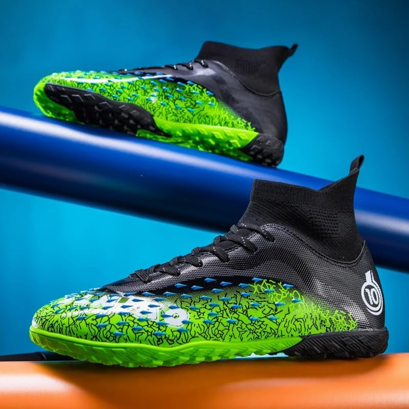 Men's & Women's High-Top Soccer Cleats, Yellow, All Seasons, Solid, Modern, Adult & Big Kid, Unisex, Athletic Shoes, Soccer Shoes