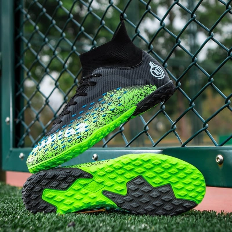Men's & Women's High-Top Soccer Cleats, Yellow, All Seasons, Solid, Modern, Adult & Big Kid, Unisex, Athletic Shoes, Soccer Shoes