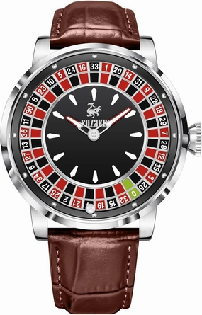 Men's Automatic Watch 46mm Roulette Mechanical Watch Men's Watch Automatic Movement NH35A Waterproof Luminous Leather Luxury Men's Automatic Rotating Roulette Watch