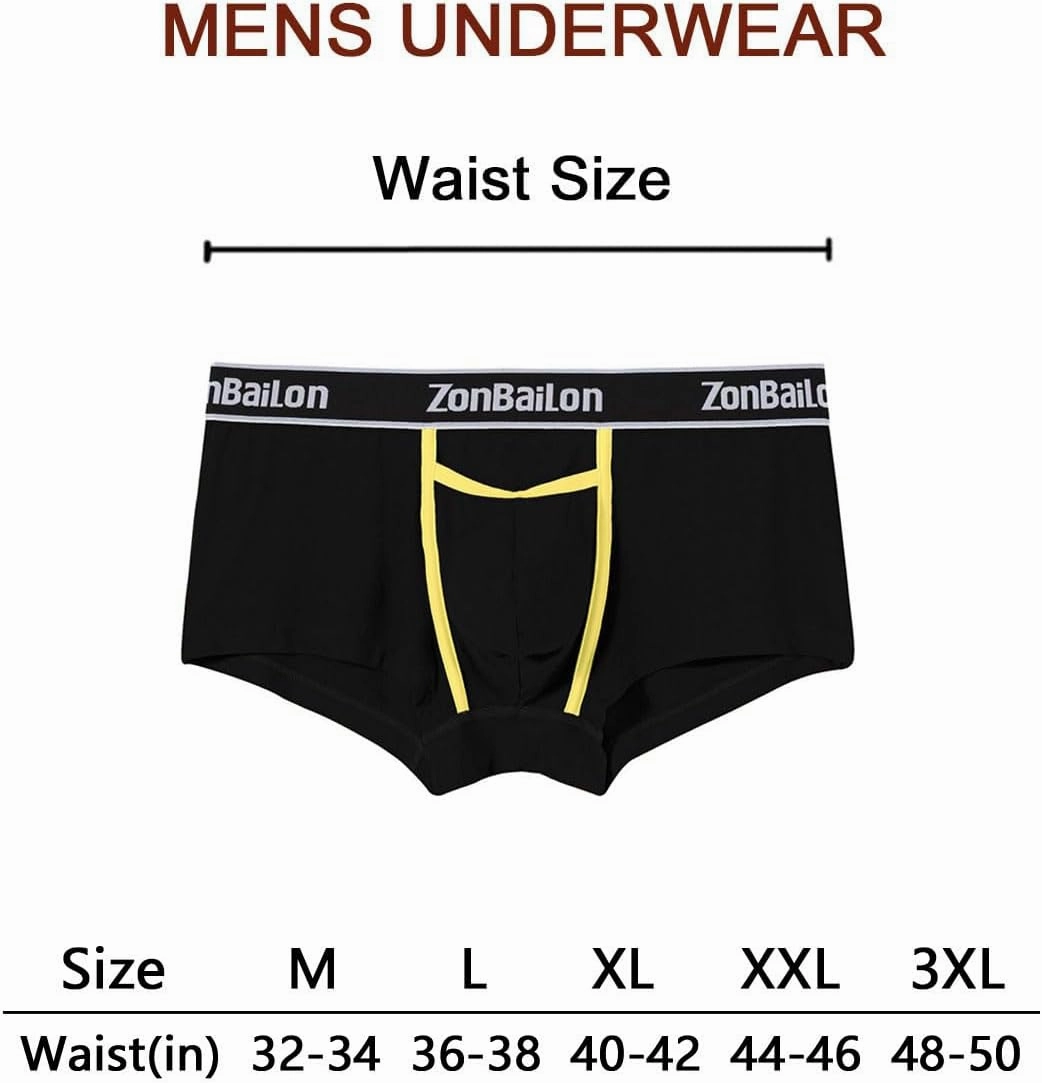 Men's Boxer Underwear with Bulge Pouch Short Leg Sexy Low Rise Briefs