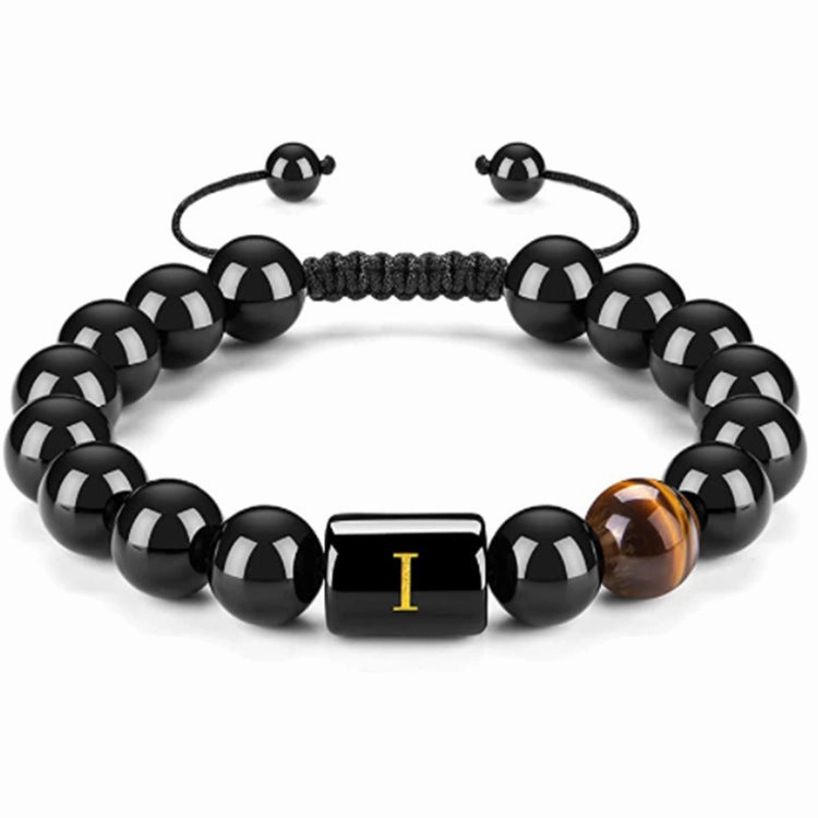 Men's Natural Black Agate Bracelet