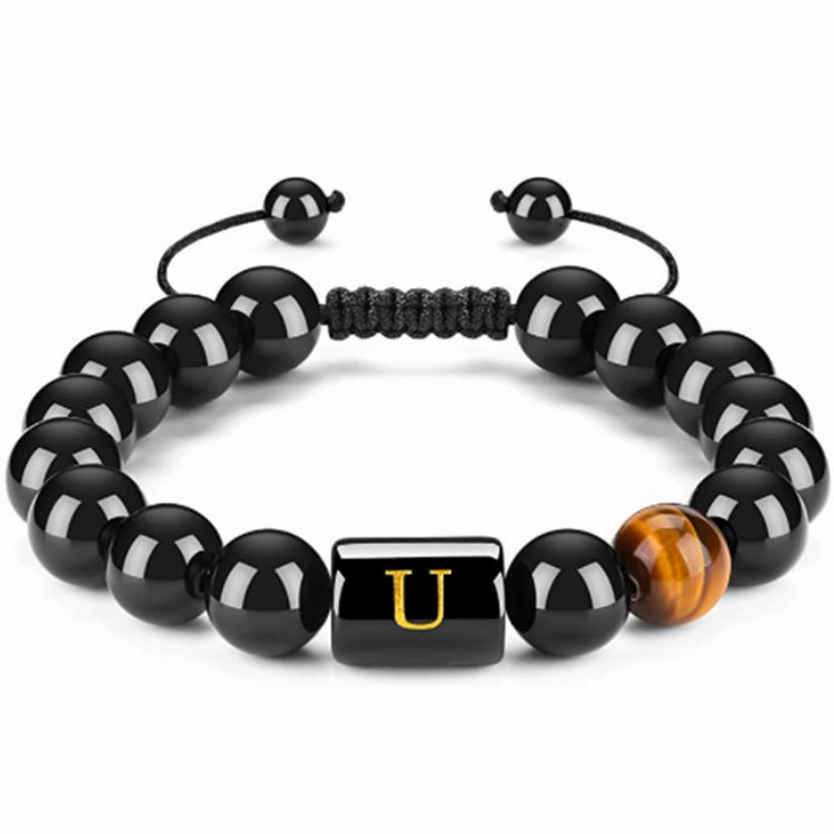 Men's Natural Black Agate Bracelet