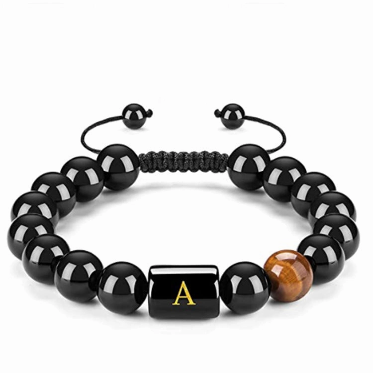 Men's Natural Black Agate Bracelet