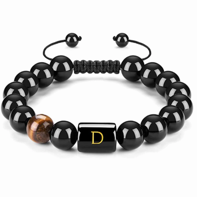 Men's Natural Black Agate Bracelet