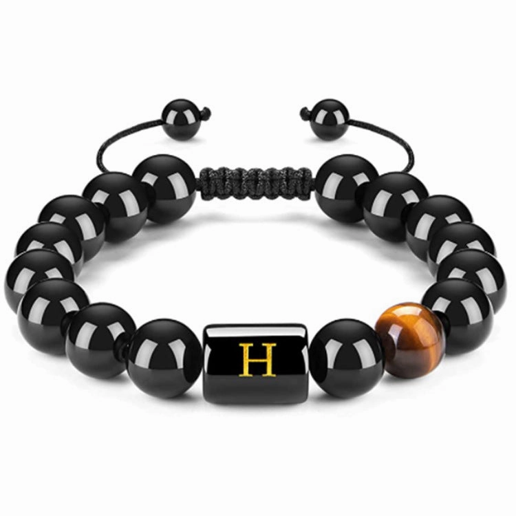 Men's Natural Black Agate Bracelet