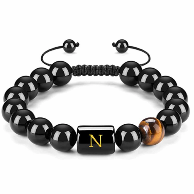 Men's Natural Black Agate Bracelet