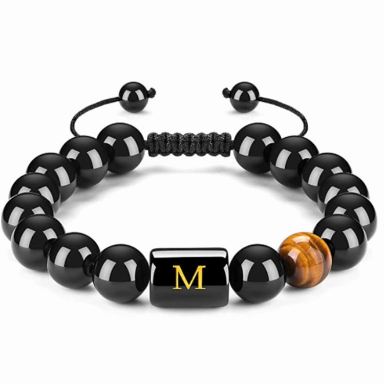 Men's Natural Black Agate Bracelet