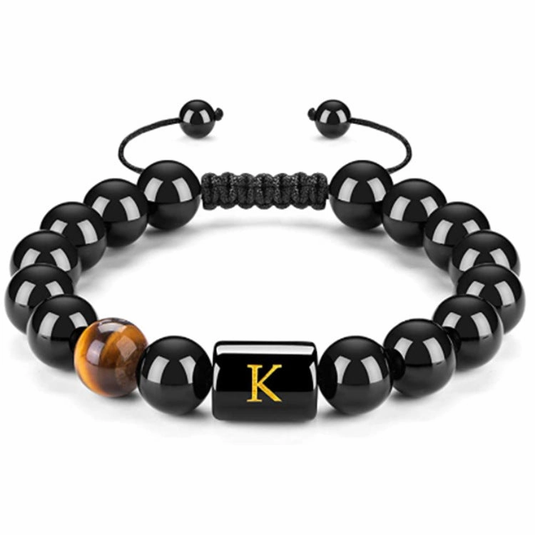 Men's Natural Black Agate Bracelet