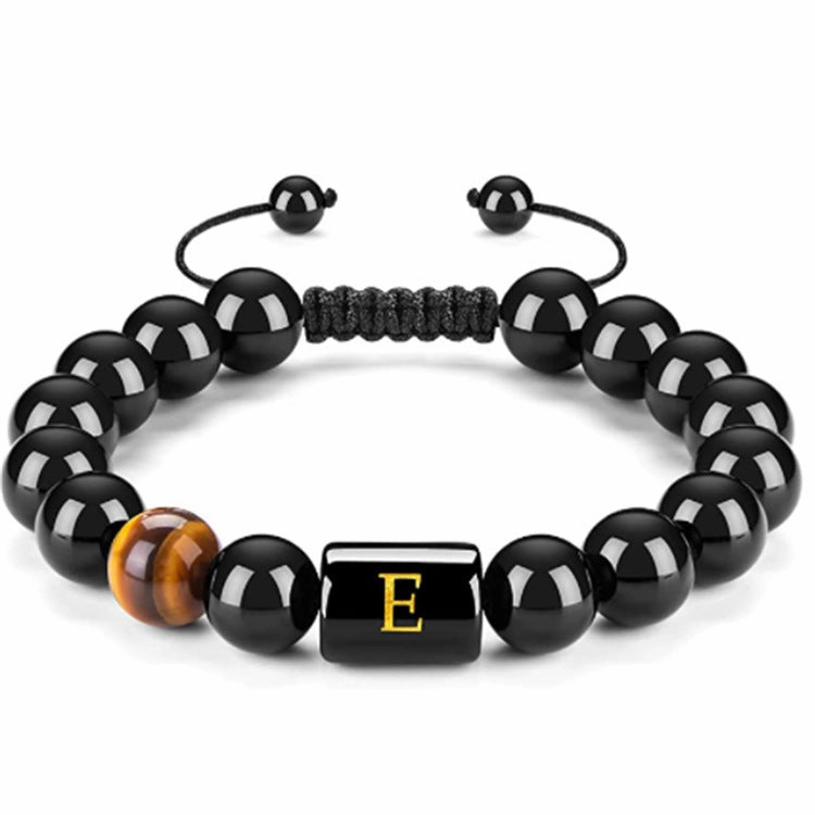 Men's Natural Black Agate Bracelet