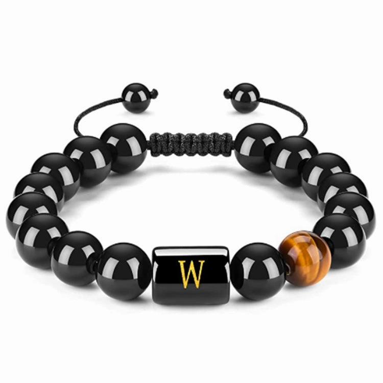 Men's Natural Black Agate Bracelet