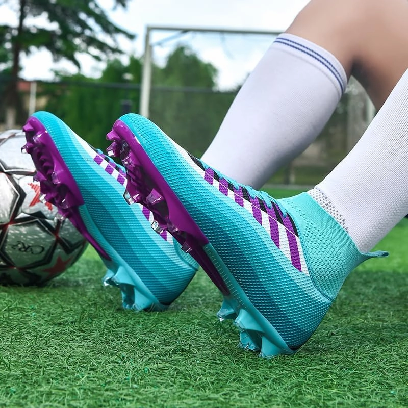 Men's Soccer Cleats Football Shoes High-Tops Non-Slip Spikes Indoor Outdoor Firm Ground Turf Sports Athletic Combat Boots Shoes Size 4.5-12