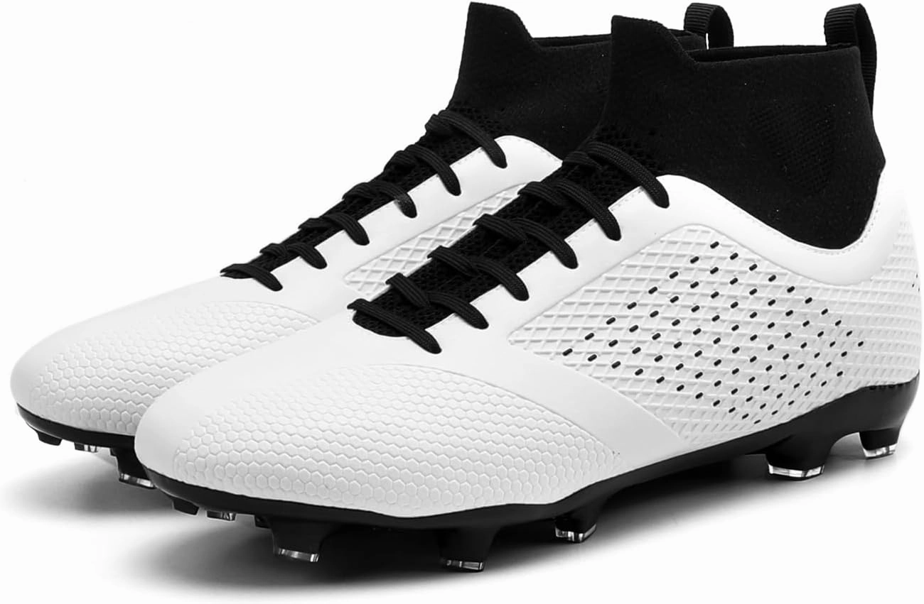 Men's Soccer Cleats Shoes Professional High-Top Breathable Athletic Football Shoes for Outdoor Indoor TF/AG
