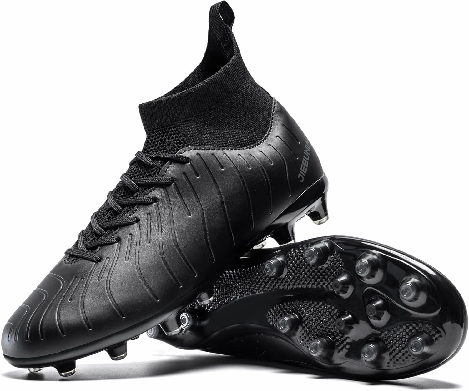 Men's Women's Soccer Shoes High-Tops Lace-Up Non-Slip Spikes Outdoor Sports Athletic Football Cleats