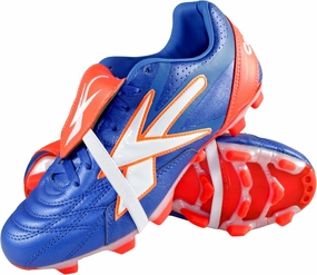 Men Soccer Cleats Concord S222CA Authentic Leather Firm Ground Made in Mexico Royal/Orange