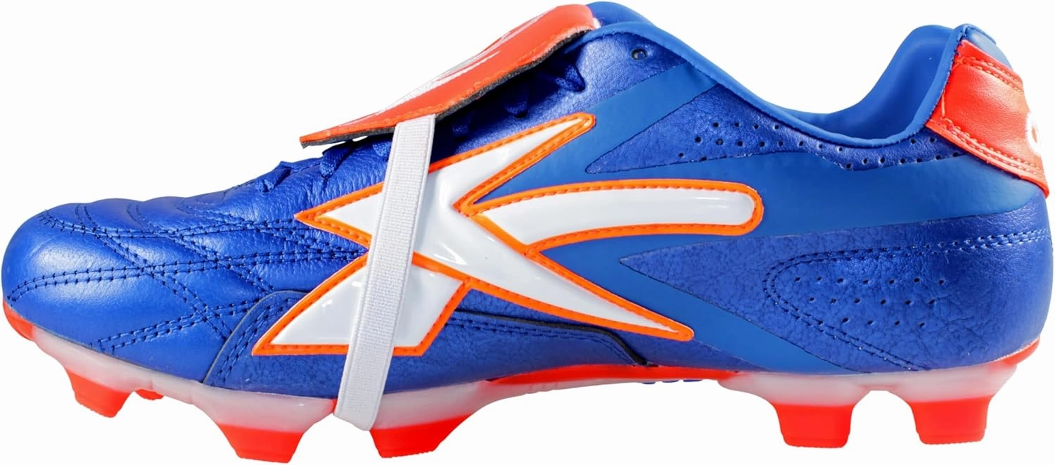 Men Soccer Cleats Concord S222CA Authentic Leather Firm Ground Made in Mexico Royal/Orange