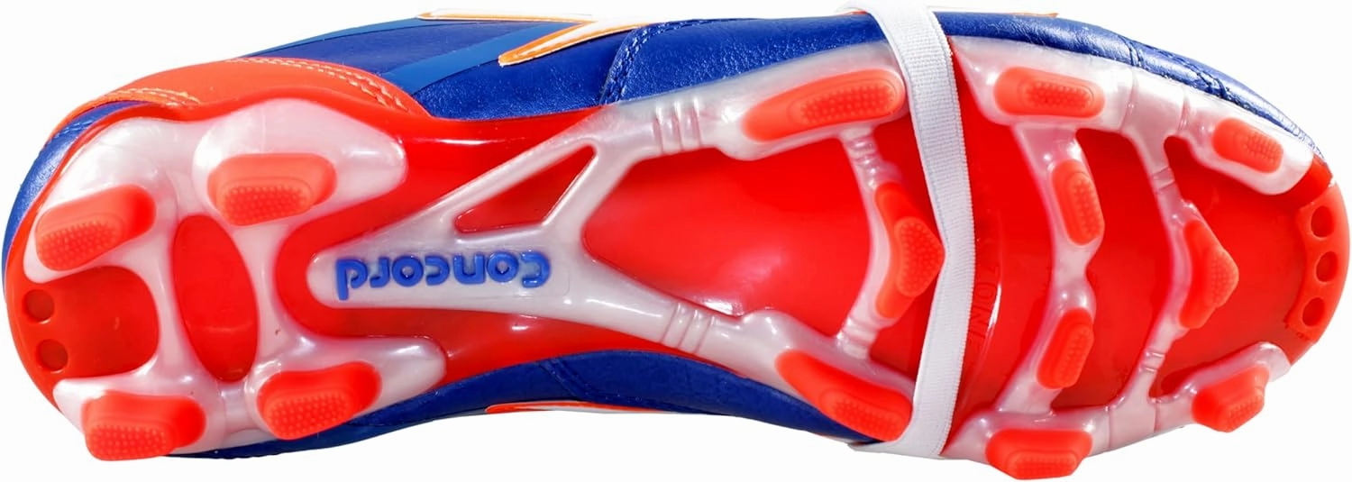Men Soccer Cleats Concord S222CA Authentic Leather Firm Ground Made in Mexico Royal/Orange