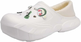 Men Women Winter Waterproof Garden Snow Shoes Plush Warm Home Slippers Fluffy Clogs Shoes Indoor Outdoor
