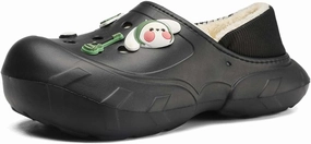 Men Women Winter Waterproof Garden Snow Shoes Plush Warm Home Slippers Fluffy Clogs Shoes Indoor Outdoor