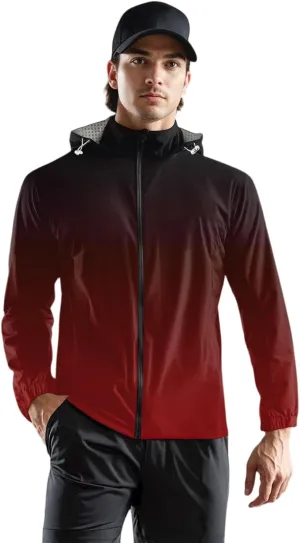 Mens Rain Jackets Waterproof With Hood Big And Tall Raincoats Lightweight Breathable Windbreaker Hiking Outdoor
