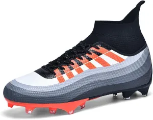 Men's Soccer Cleats Football Shoes High-Tops Non-Slip Spikes Indoor Outdoor Firm Ground Turf Sports Athletic Combat Boots Shoes Size 4.5-12