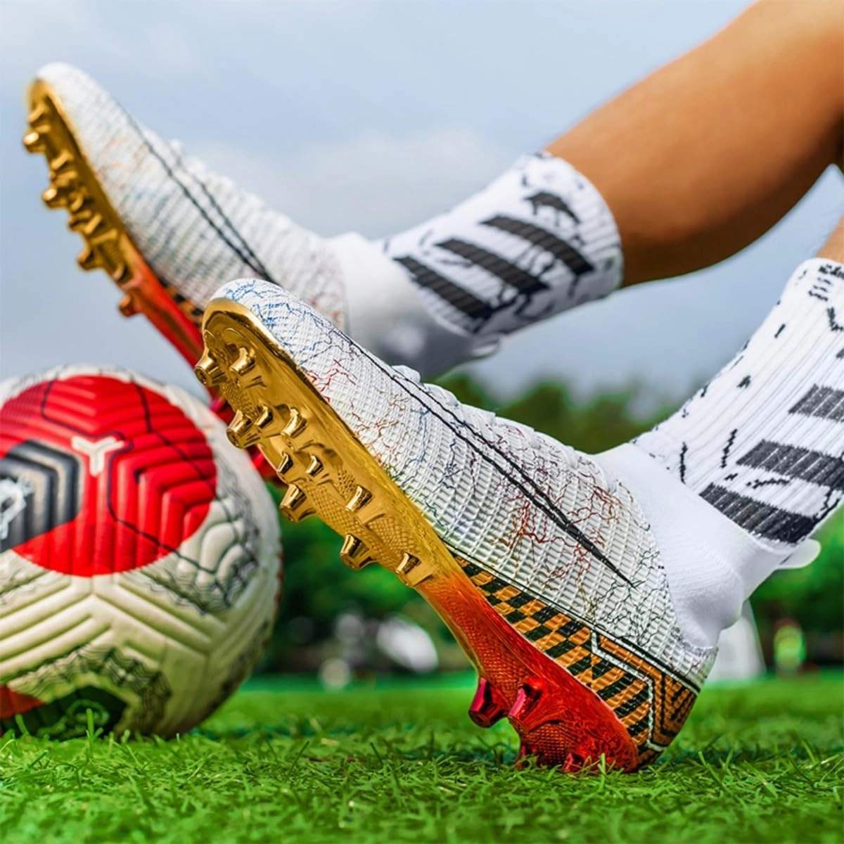 Mens Football Cleats Soccer Shoes: Turf Grip Design for Daily Training Game Day for Mens Womens