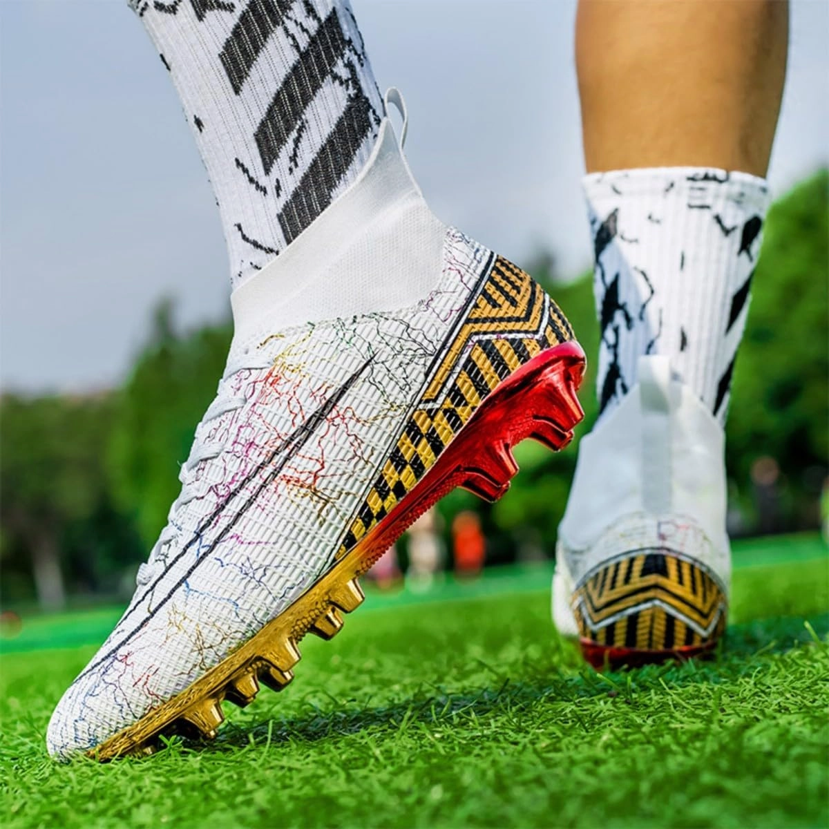 Mens Football Cleats Soccer Shoes: Turf Grip Design for Daily Training Game Day for Mens Womens