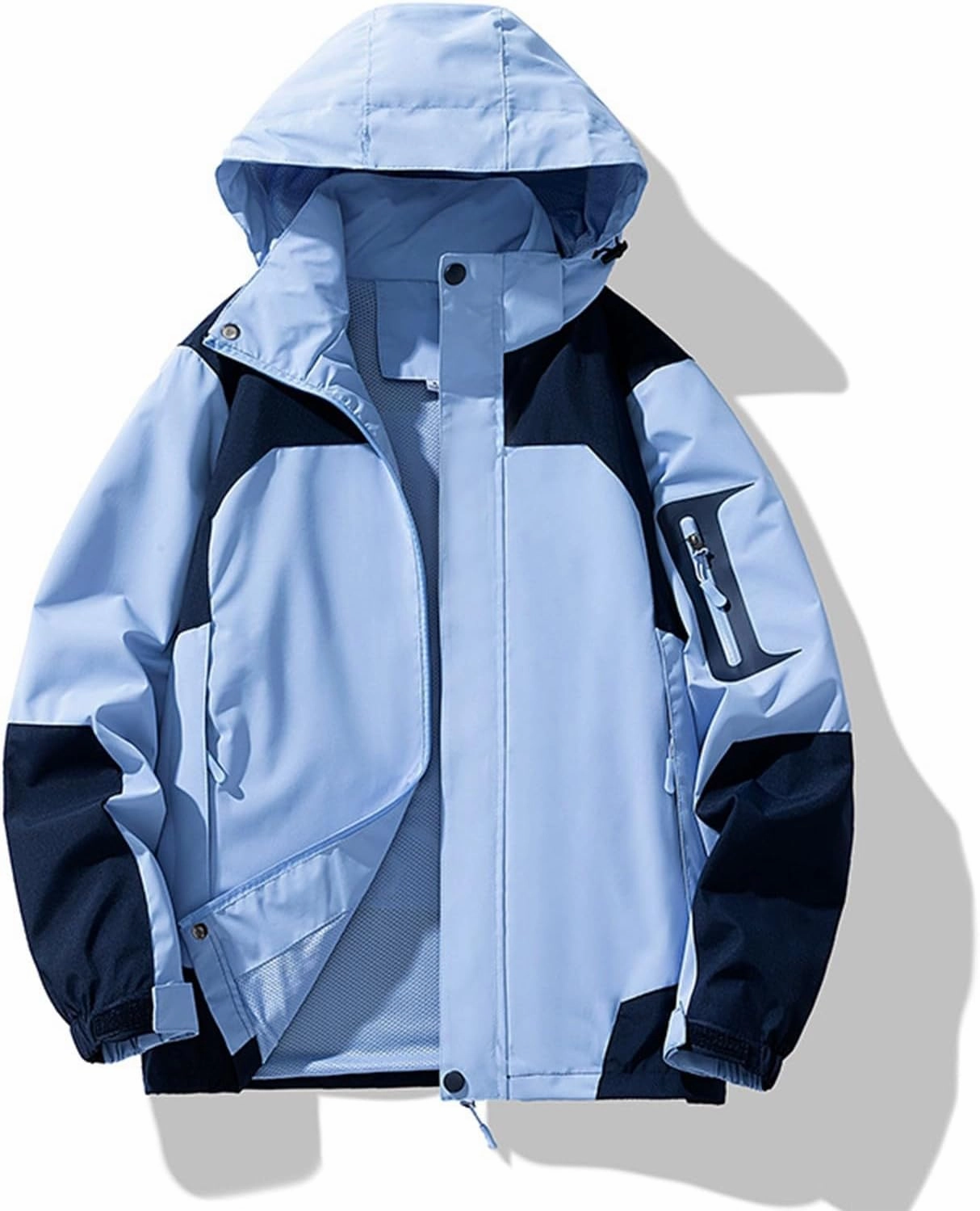 Mens Rain Jacket Lightweight Waterproof Rain Coats Poncho Sun Protective Outdoor Jacket with Hooded