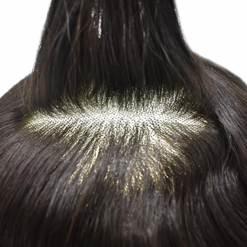 Mens Toupee Hair Piece Real Human Hair Replacement System Toupee For Men Hair Prosthesis Units Natural Hairline Mens Hairpieces(8x10''-120% density, 1B# OFF BLACK)