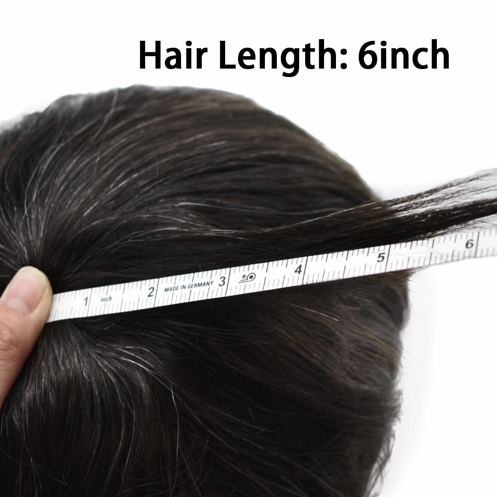 Mens Toupee Hair System For Men Hairpiece Fine Monofilament Toupee For Mens Hair System French Lace Front 8x10 110% light to Medium density#1B20 1B# OFF BLACK 20% GREY
