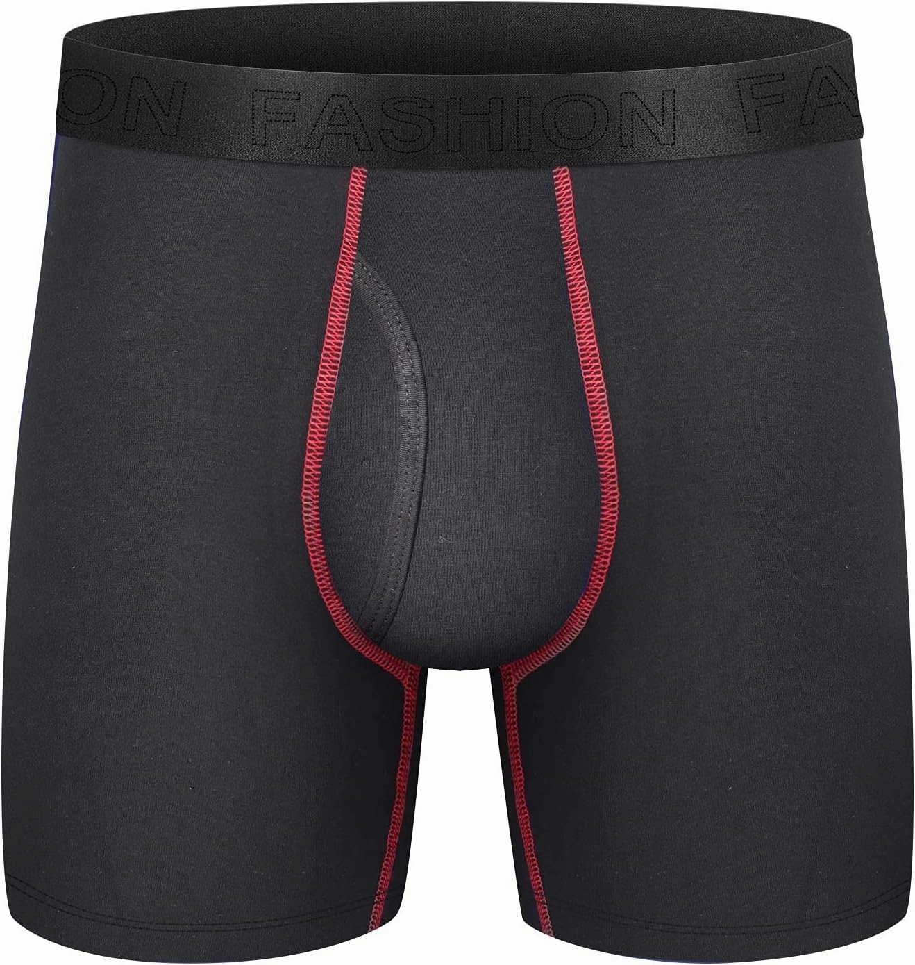 Mens Underwear Cotton Boxer Briefs Comfy Breathable 6" Underwear Tagless Wide Waistband Boxer Briefs Multipack