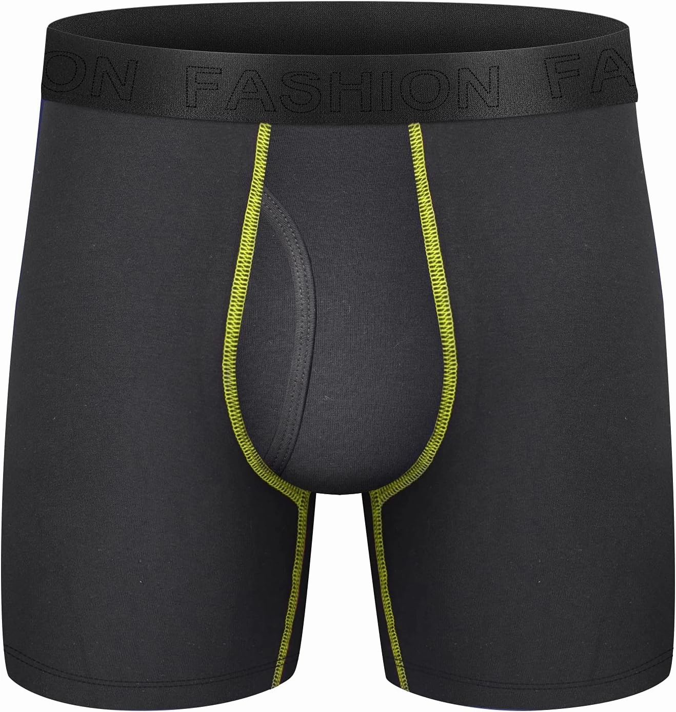 Mens Underwear Cotton Boxer Briefs Comfy Breathable 6" Underwear Tagless Wide Waistband Boxer Briefs Multipack