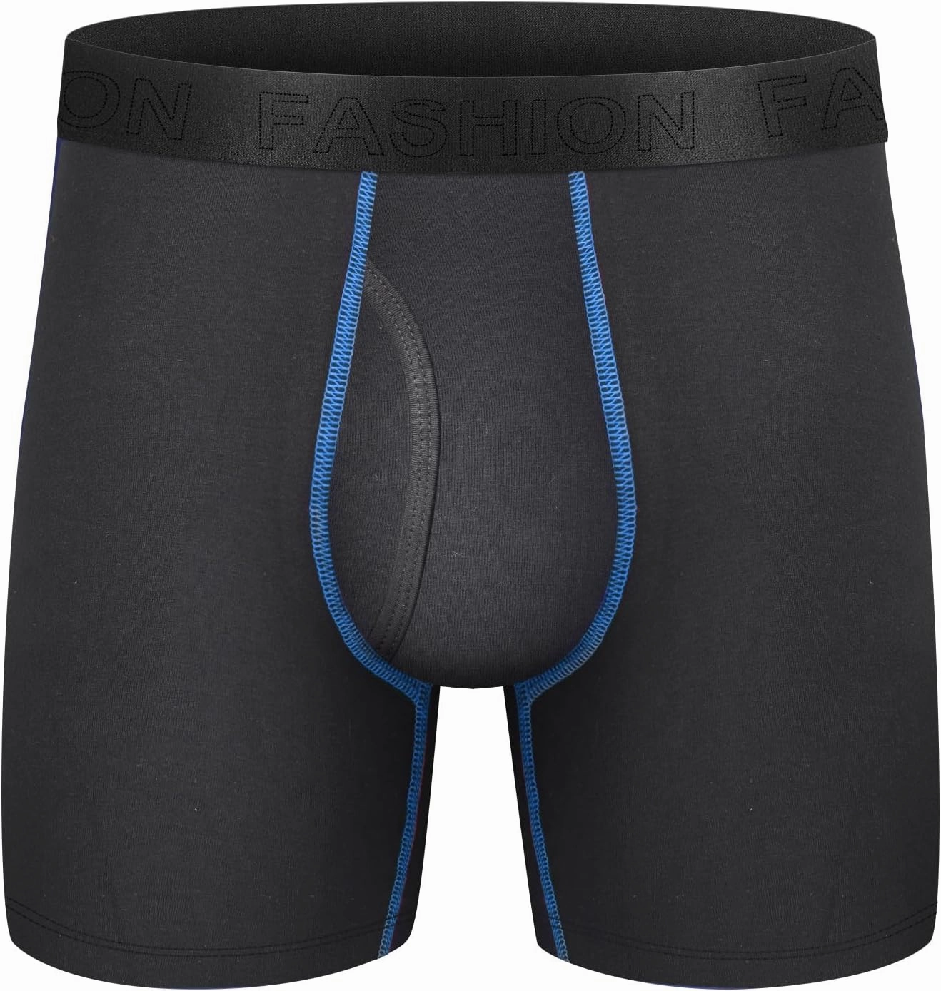 Mens Underwear Cotton Boxer Briefs Comfy Breathable 6" Underwear Tagless Wide Waistband Boxer Briefs Multipack
