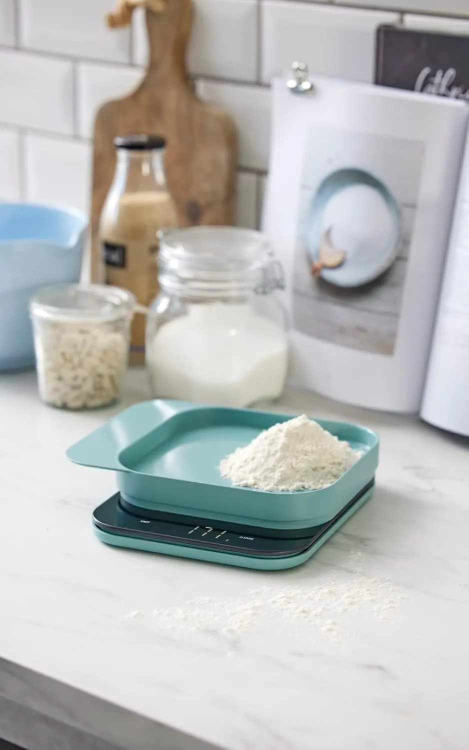 Mensura Kitchen Scale Accurate Measurements Made Effortless - Experience Precision Cooking with Battery - Powered Convenience - Requires 3 AAA Batteries for Reliable Performance (Nordic Green)