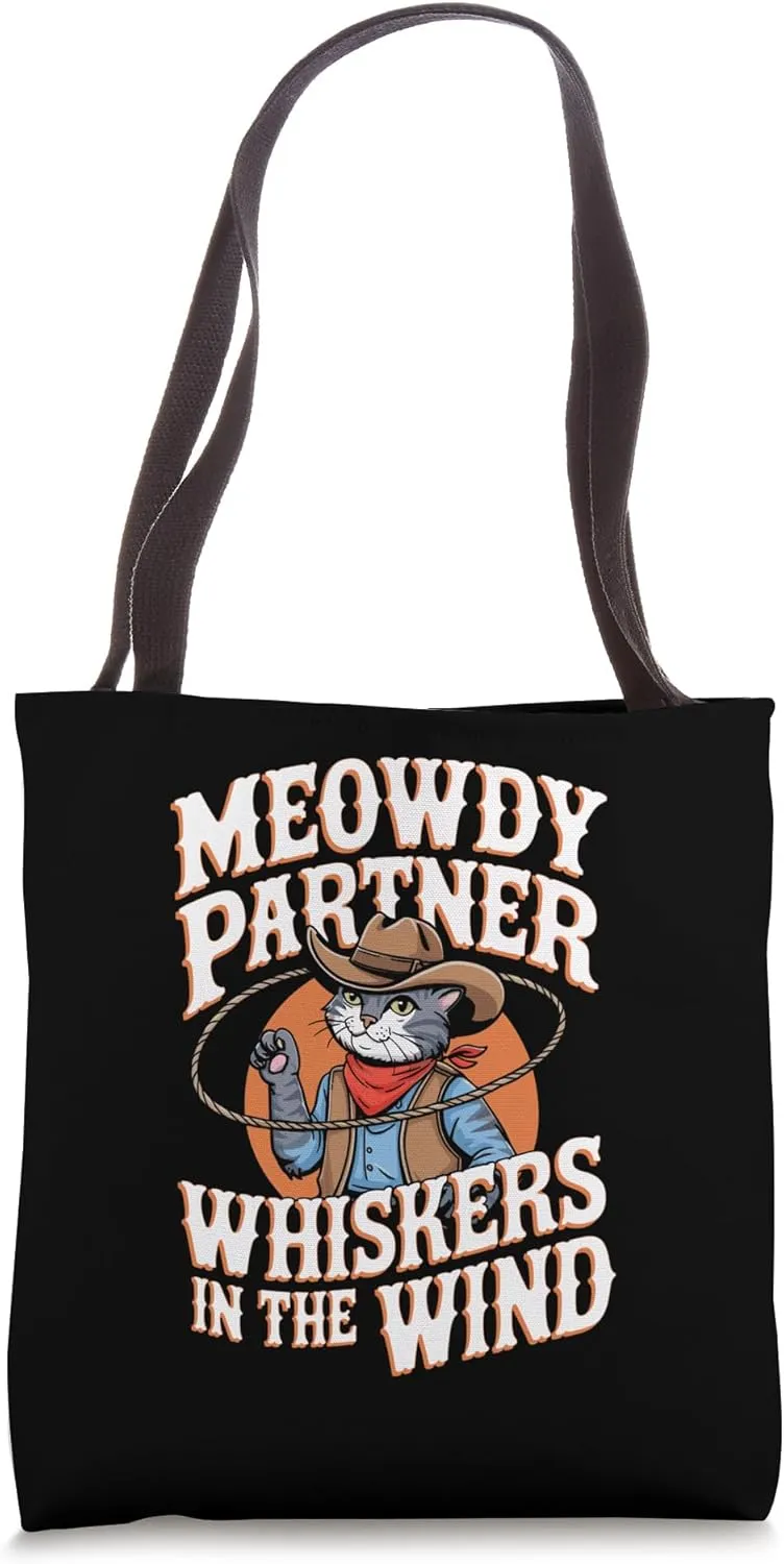 Meowdy Partner Cowboy Cat Tote Bag