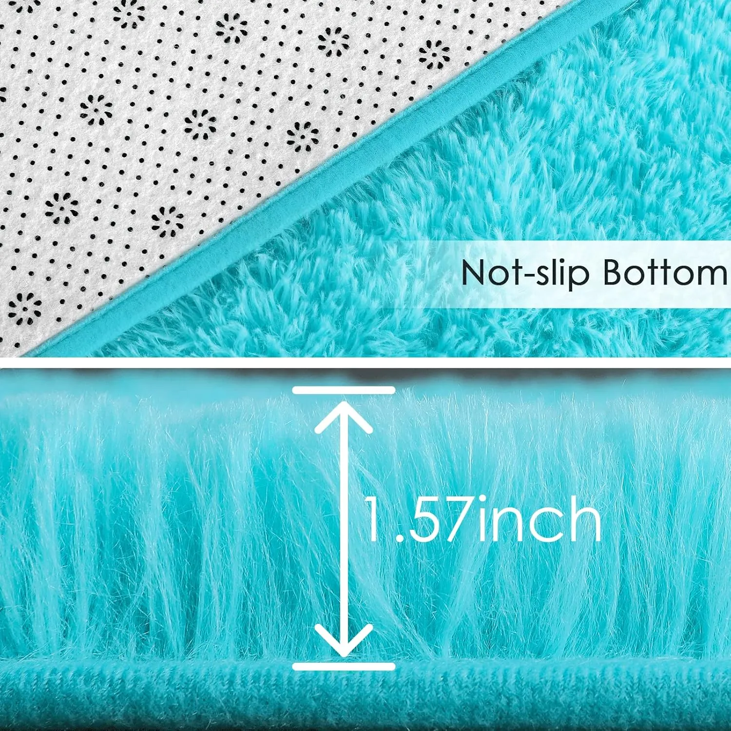 Merelax Soft Fluffy Blue Shaggy Area Rug for Bedroom Boys Kids Room, Comfy Plush Nursery Teal Blue Carpet for Baby Boy Shower Gift Grandchildren Birthday Holiday Home Decor Accent Floor Rugs, 3x5 Feet