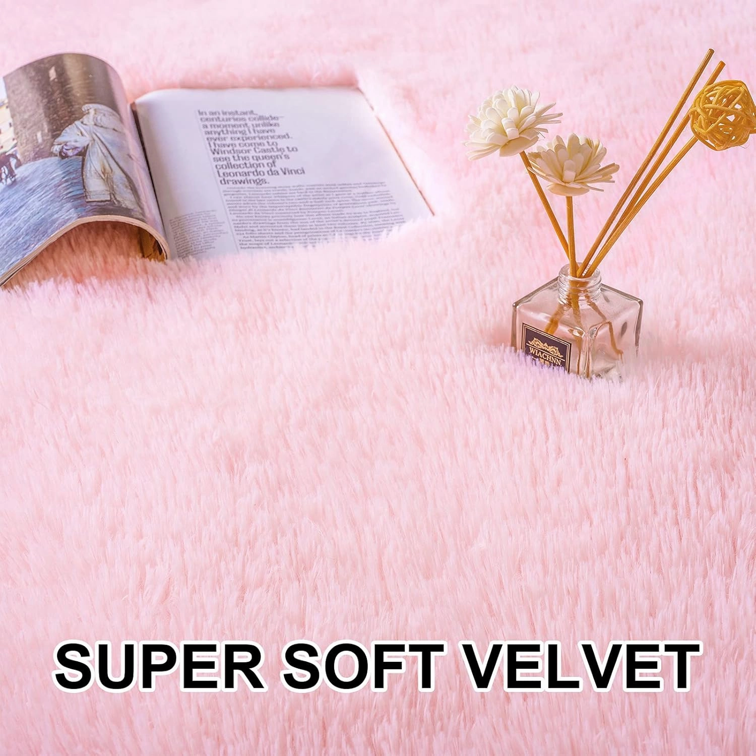 Merelax Soft Shaggy Rug for Kids Bedroom, Oval 2.6'x5.3' Pink Plush Fluffy Furry Carpets for Living Room, Teen Girls Room, Anti-Skid Fuzzy Comfy Rug for Nursery Decor Cute Baby Play Mat