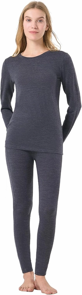 Merino Protect 100% Merino Wool Base Layer Womens Set Thermals Odor Resistance Underwear For Cold Weather