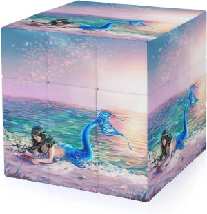 Mermaid Funny 3x3x3 Cube Smooth Lightweight Puzzle for Adult Graphic Printing Travel