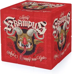Merry Krampus Adults 3x3x3 Color-Matching Smooth Fully Printed Cube Gift
