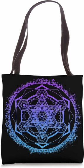 Metatron's Cube Merkaba Sacred Geometry Spiritual Yoga Tote Bag