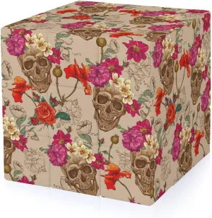 Mexican Sugar Skull Flowers Funny 3x3x3 Cube Smooth Lightweight Puzzle for Adult Graphic Printing Travel