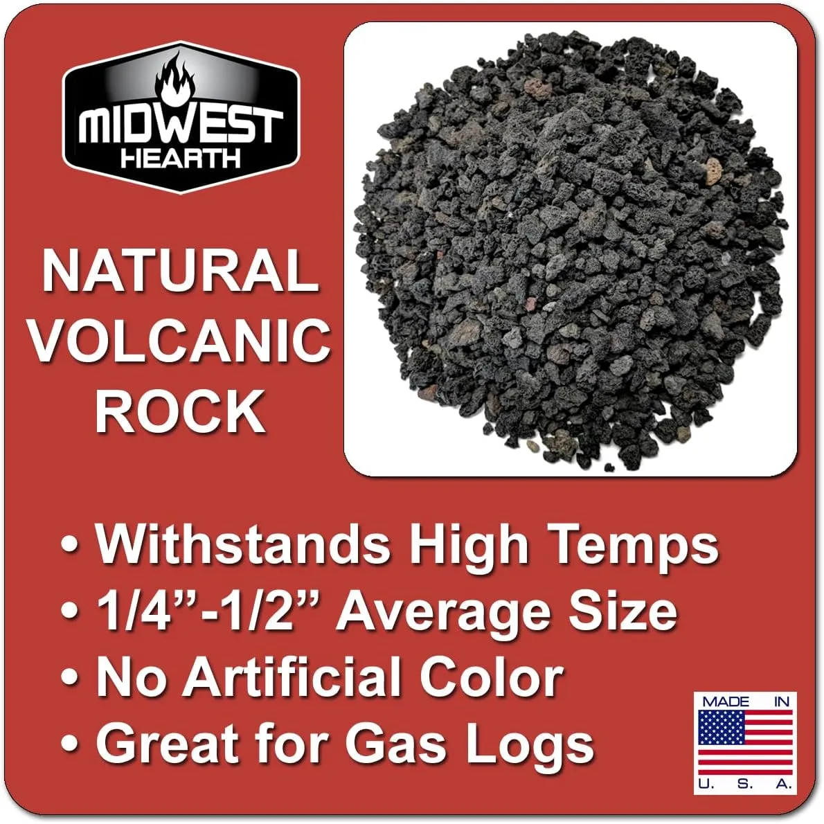 Midwest Hearth Natural Lava Rock Granules for Gas Log Sets and Fireplaces (10-lb Bag)