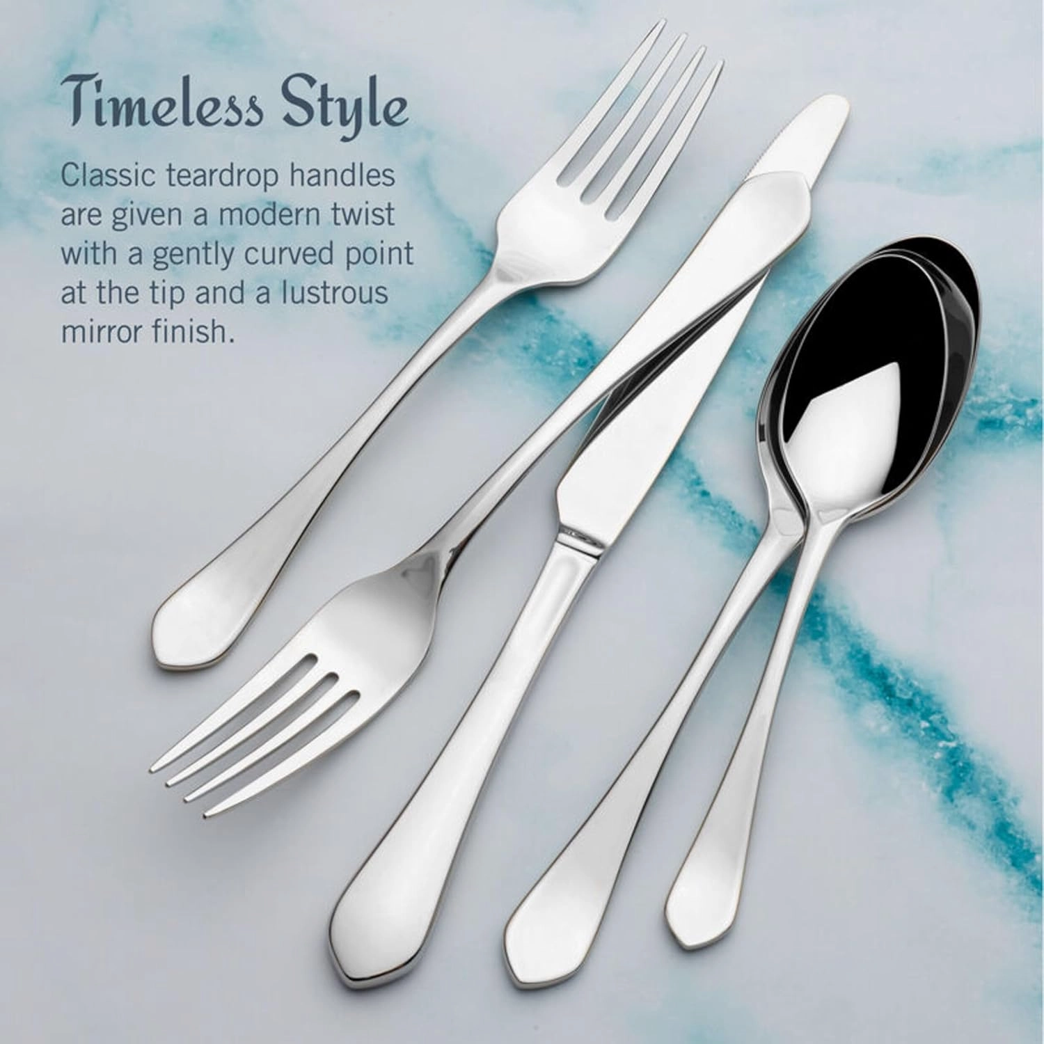 Mikasa Colson Flatware Service for 8, 18/10 Stainless Steel, Silverware Set with Serving Utensils and Caddy, 42 Piece