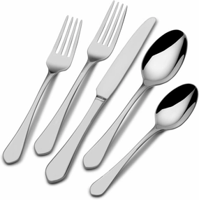 Mikasa Colson Flatware Service for 8, 18/10 Stainless Steel, Silverware Set with Serving Utensils and Caddy, 42 Piece
