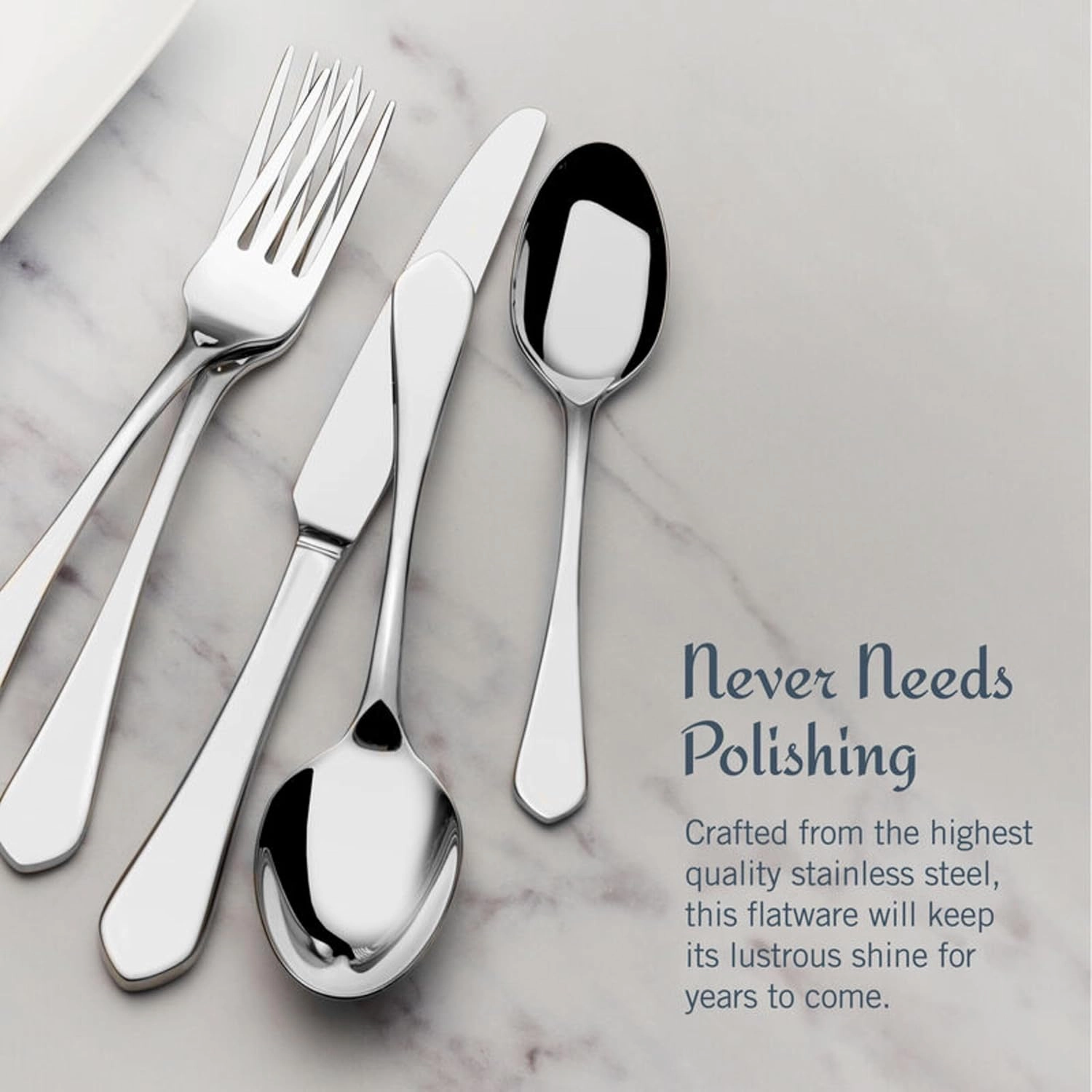 Mikasa Colson Flatware Service for 8, 18/10 Stainless Steel, Silverware Set with Serving Utensils and Caddy, 42 Piece