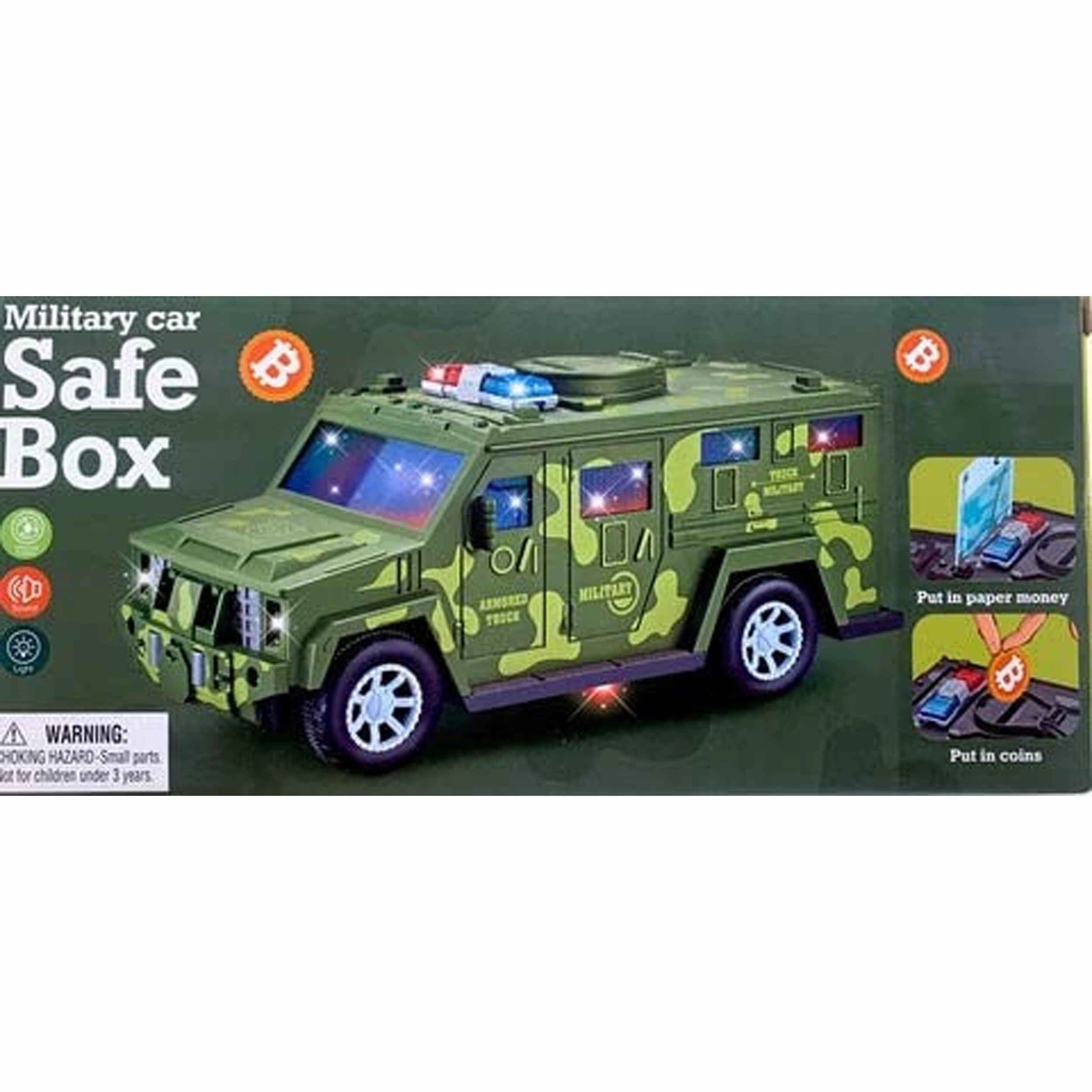 Military Vehicle Money Safe Box Wholesale – Bump & Go with Music & Lights