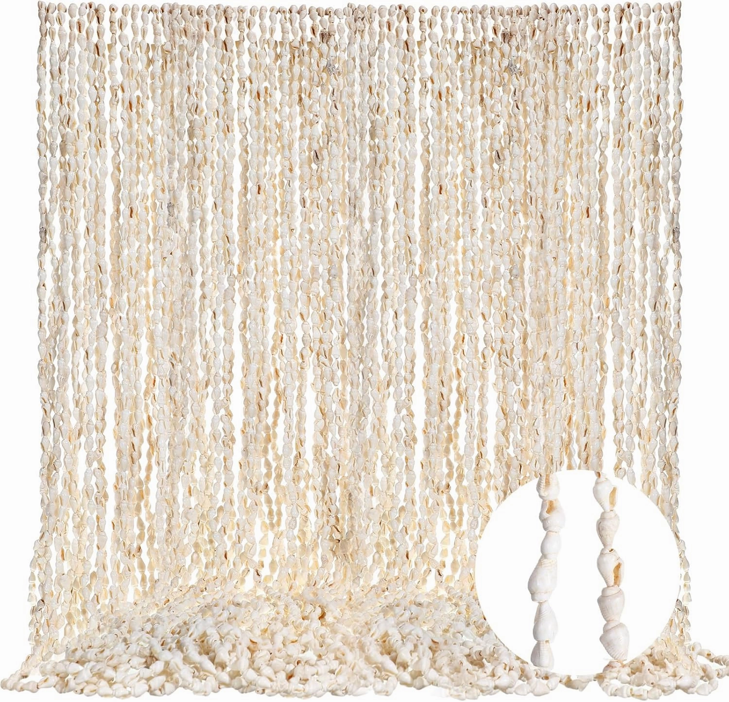 Misdary Hawaiian Shell Leis Bulk Seashell Leis Luau Tahitian Dove White Shell Necklace Natural Long Cowrie Seashell Necklace Summer Beach Party Apparel Jewelry Accessories for Women Men