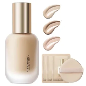MissPretty Long-Lasting Liquid Foundation,Breathable Makeup for Face,Full Coverage,24HR Wear,Weightless,Natural Matte Finish,for Oil Skin,Dry Skin,Combination Skin (moisturizing#W02)
